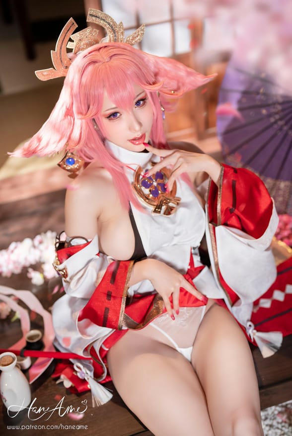 雨波_HaneAme –NO.185 原神 八重神子 Yae Miko[34P/81MB]-2