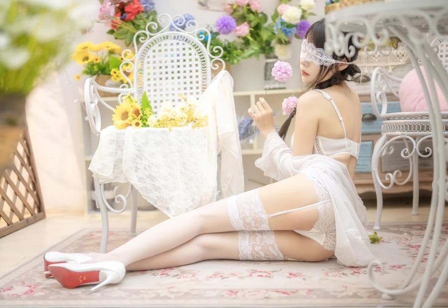 香草喵露露 –NO.021 白色玫瑰[49P2V/1.14GB]-3