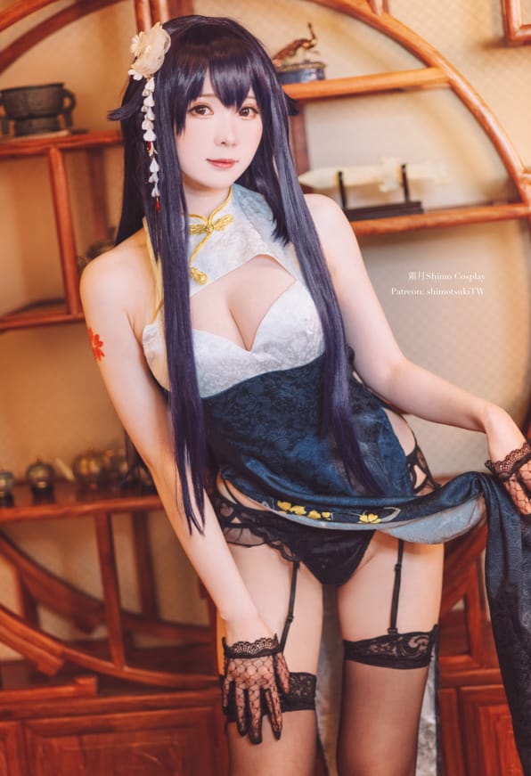 霜月shimo –NO.47 碧蓝航线 吾妻旗袍[12P1V/338MB]