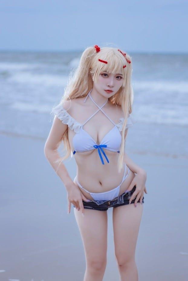 二佐Nisa – NO.156 碧蓝苏塞克斯泳装[20P-99MB]-1